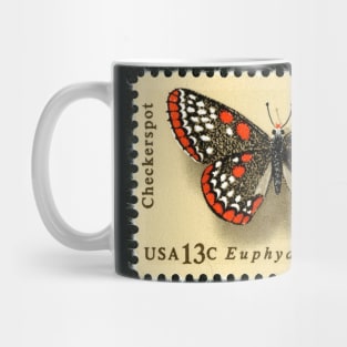 13 Cent Checkerspot Butterfly Postage Stamps Mug